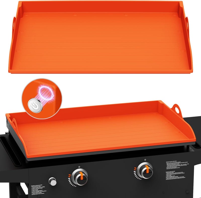 Protebox Magnetic Silicone Griddle Cover for Blackstone - 28 Inch Silicone Grill Mat Upgraded Heavy Duty Omnivore Griddle Top Cover for Blackstone Accessories, Protect Grill from Rust & Dirt (Orange 28 inch) - Image 1